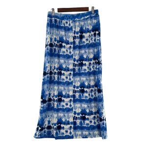 Terra & Skye Tie-Dye Maxi Skirt In Shades Of Blue & White Plus Size 14W Tie Dye